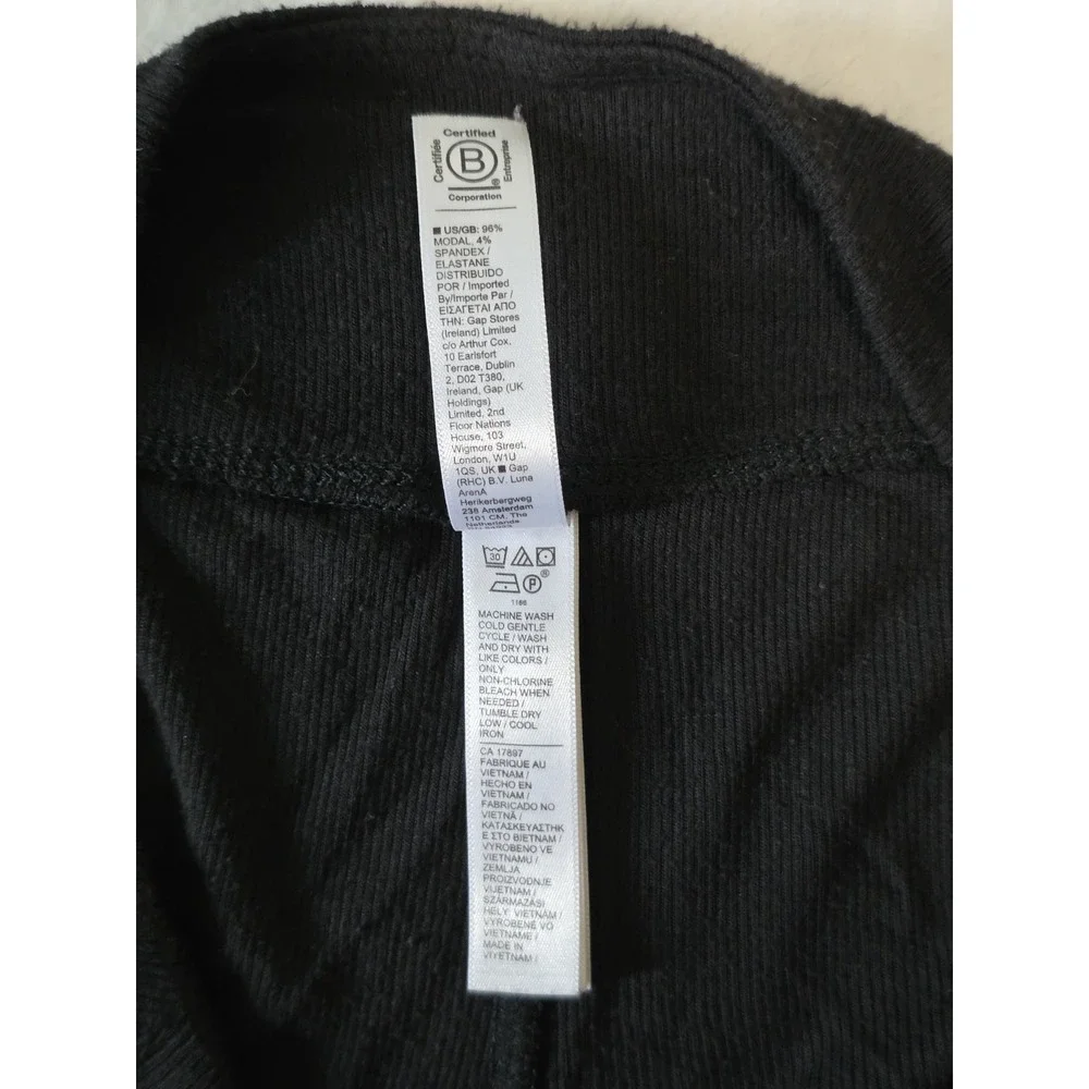 Athleta Womens Large Black Well Rested Rib Wide Leg Sleep Pajama Pants